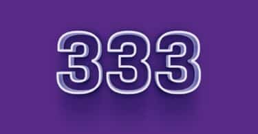Número 333 escrito de branco num fundo roxo