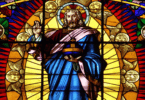 Vitral de igreja com Jesus Cristo