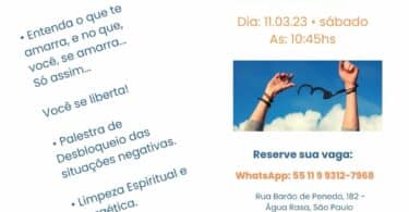 Evento Desamarra: Tarbalho de desbloqueio das situações negativas