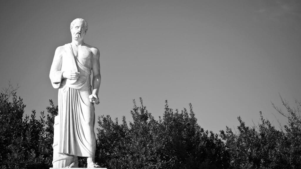 Imagem da estátua de Hipócrates