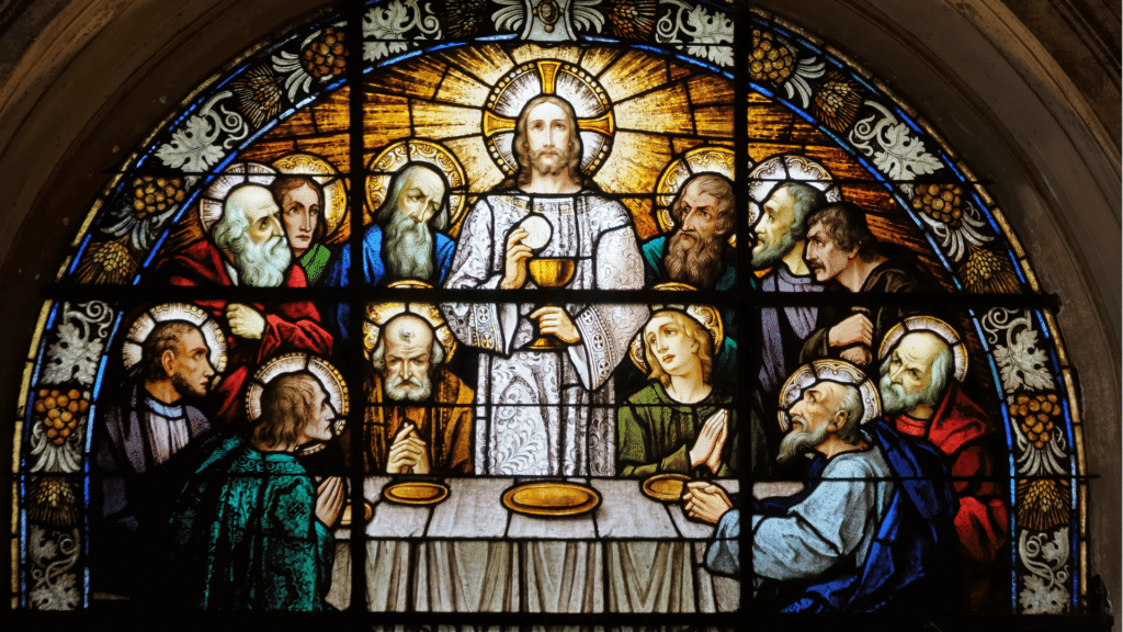 Vitral da Última Ceia de Jesus e seus apóstolos