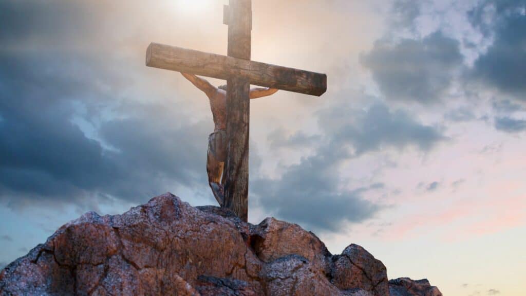 Imagem de Jesus na Cruz no monte calvário