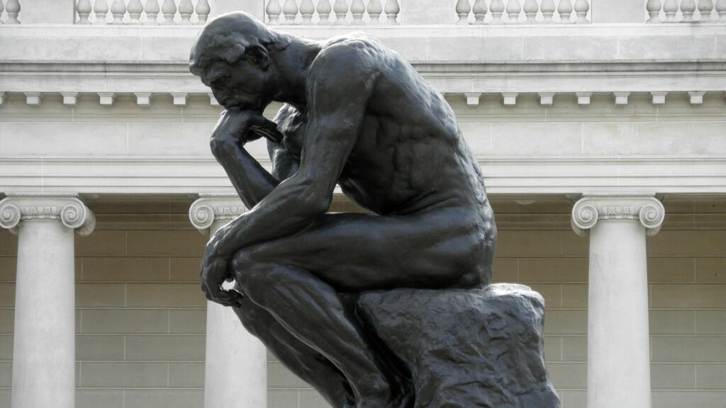 Imagem da estátua "O pensador”, de Auguste Rodin