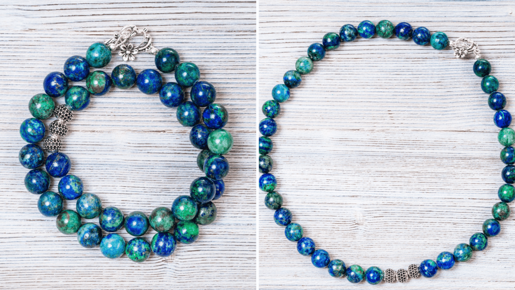 Pulseira e colar de Azurita.