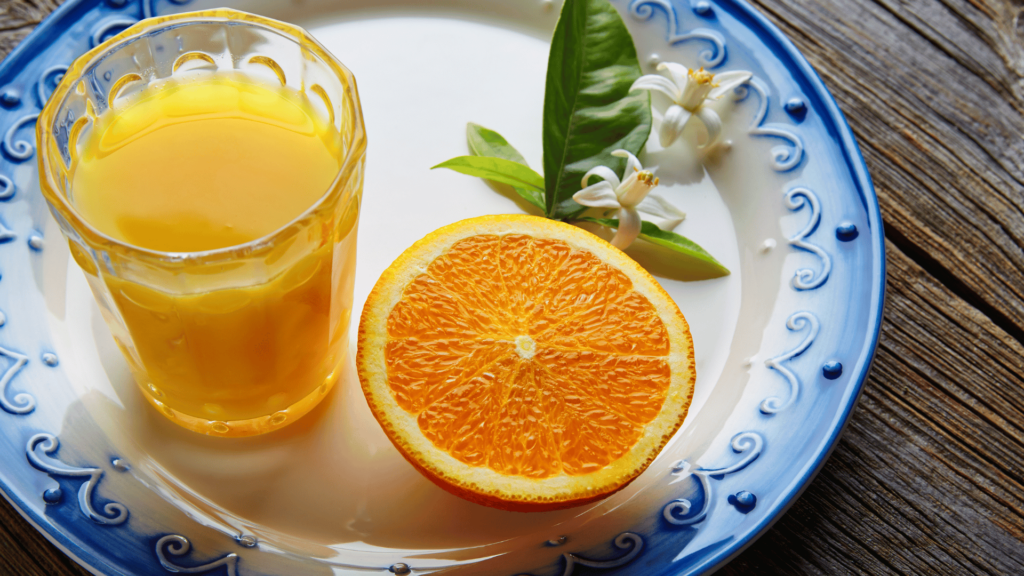 Suco de flor de laranjeira.