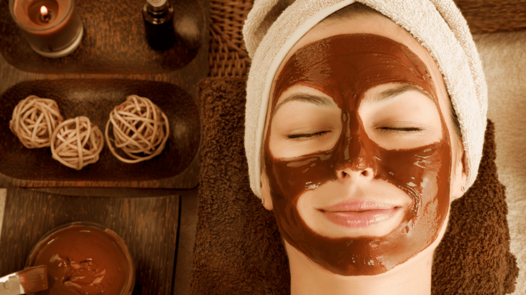 Máscara facial de chocolate