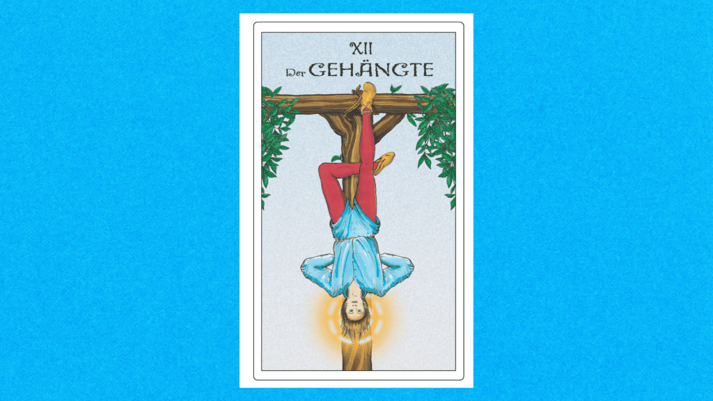 Carta "O Enforcado" do Tarot.