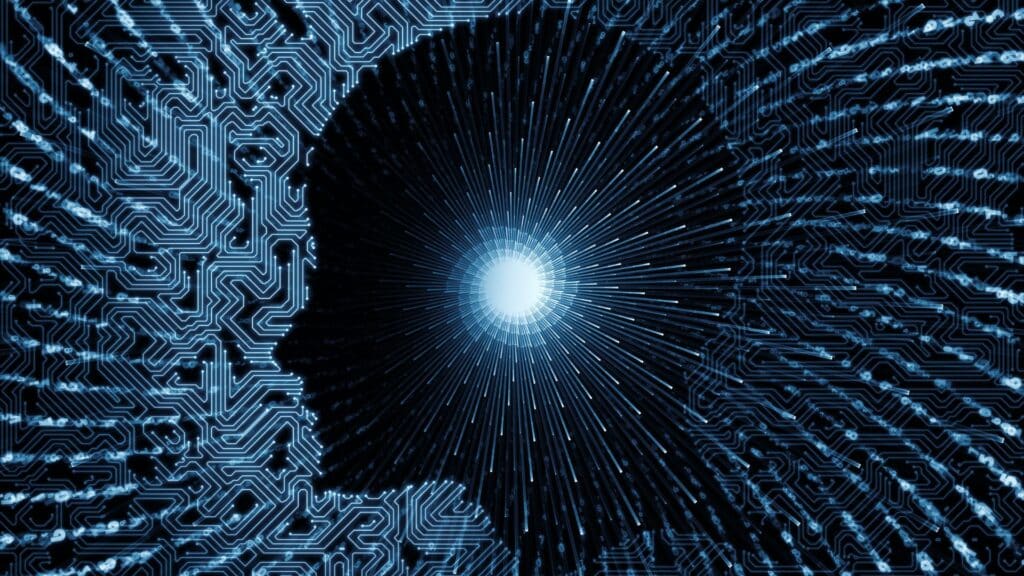 Imagem tecnológica de um cérebro humano.
