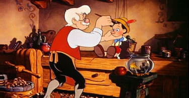 Imagem do vovô Gepetto, pintando o Pinochio.