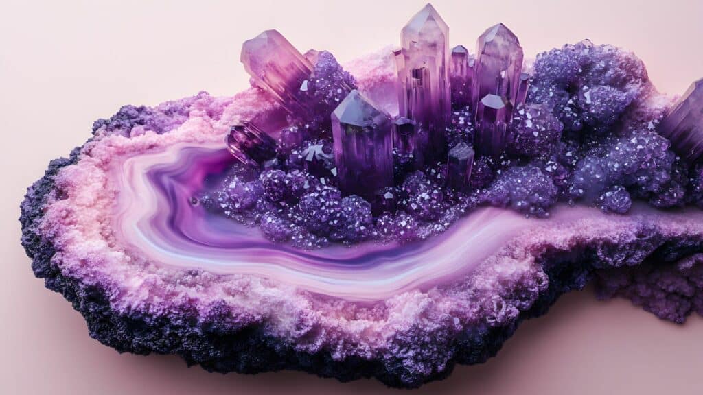 Imagem da pedra que é similar a Ágata Roxa.