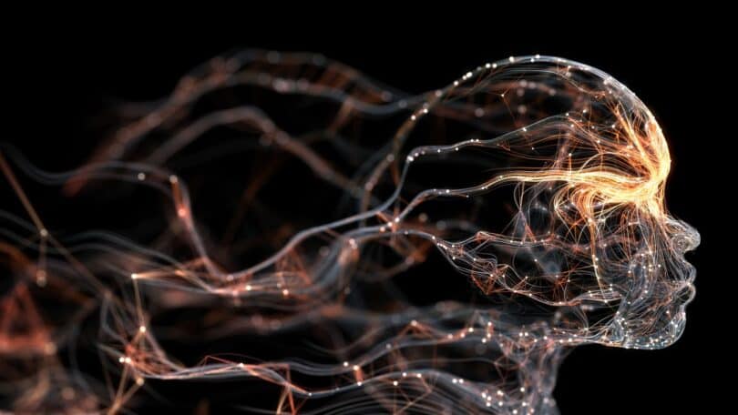 Imagem de uma rede neural abstrata, destacando o aspecto científico do texto.